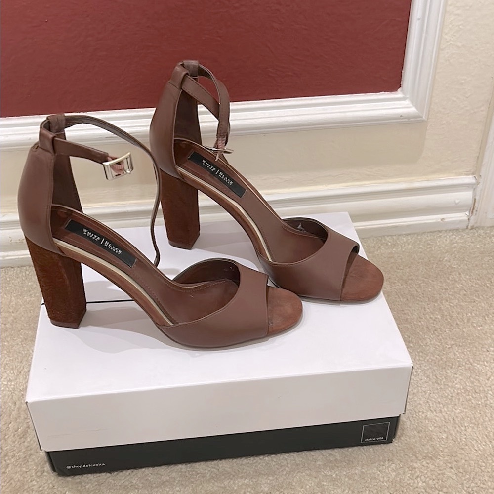 Elegant Brown Block Heel Sandals